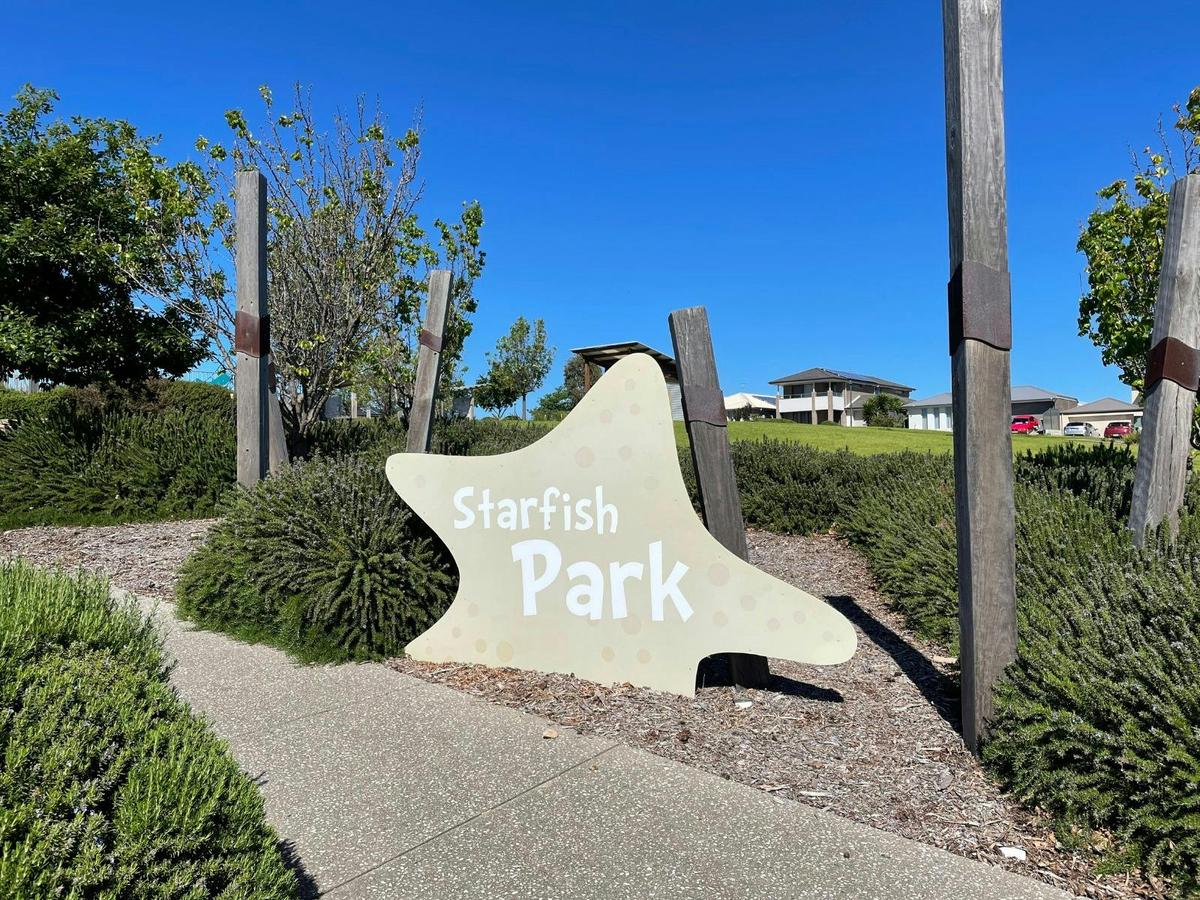 Starfish Park sign and surrounds