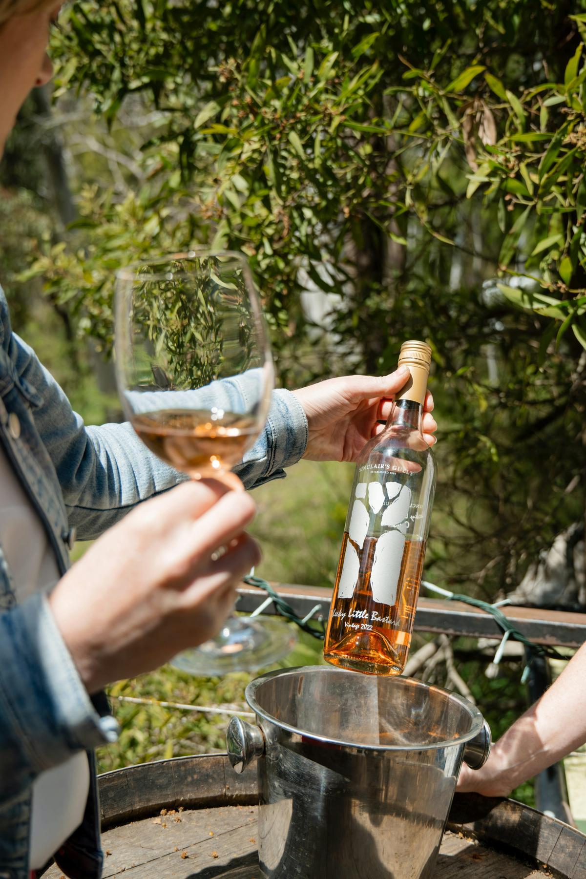Enjoy a wine at Sinclairs Gully
