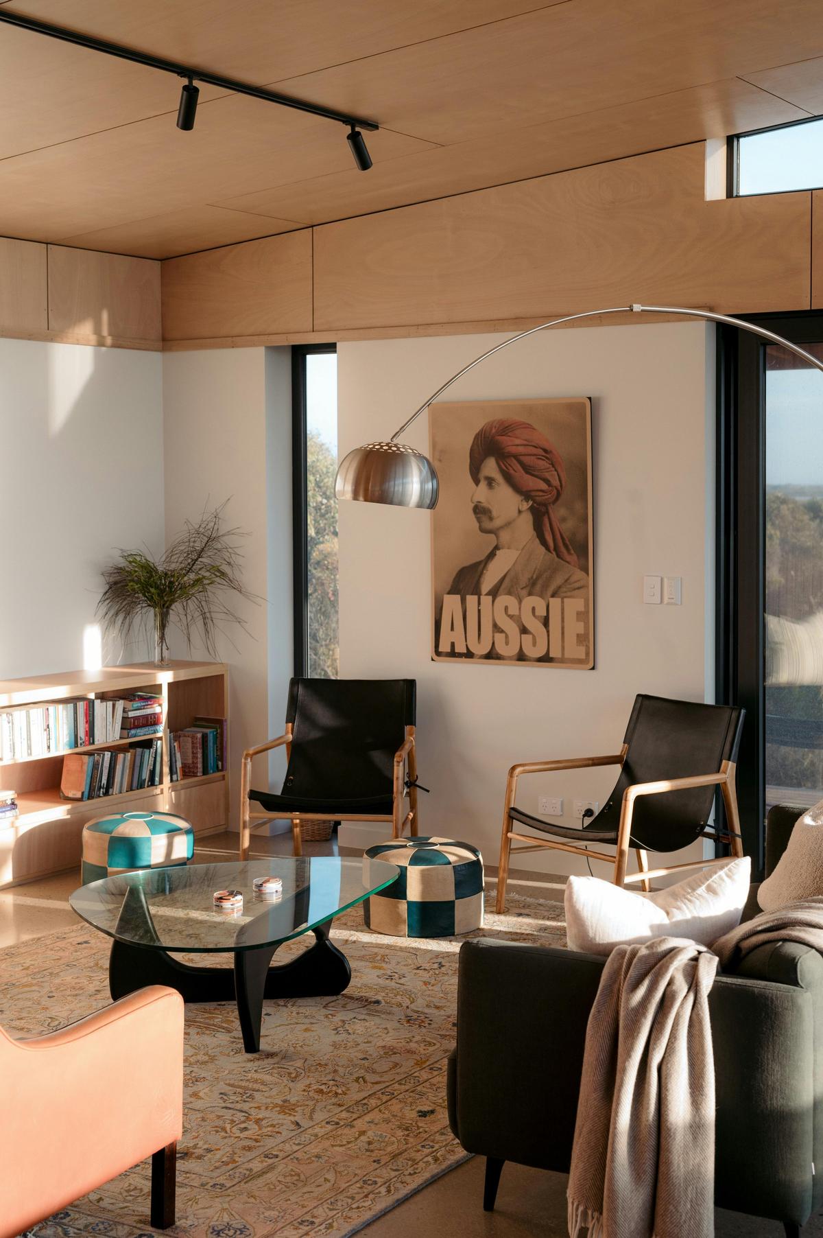 Aussie seated in the lounge