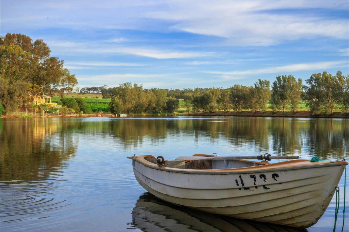 View over lake to Cupids Cottage