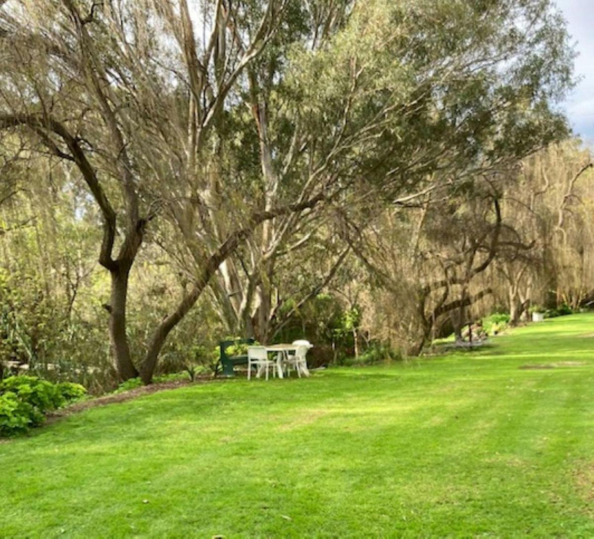 Greenspace along Sturt River within caravan park