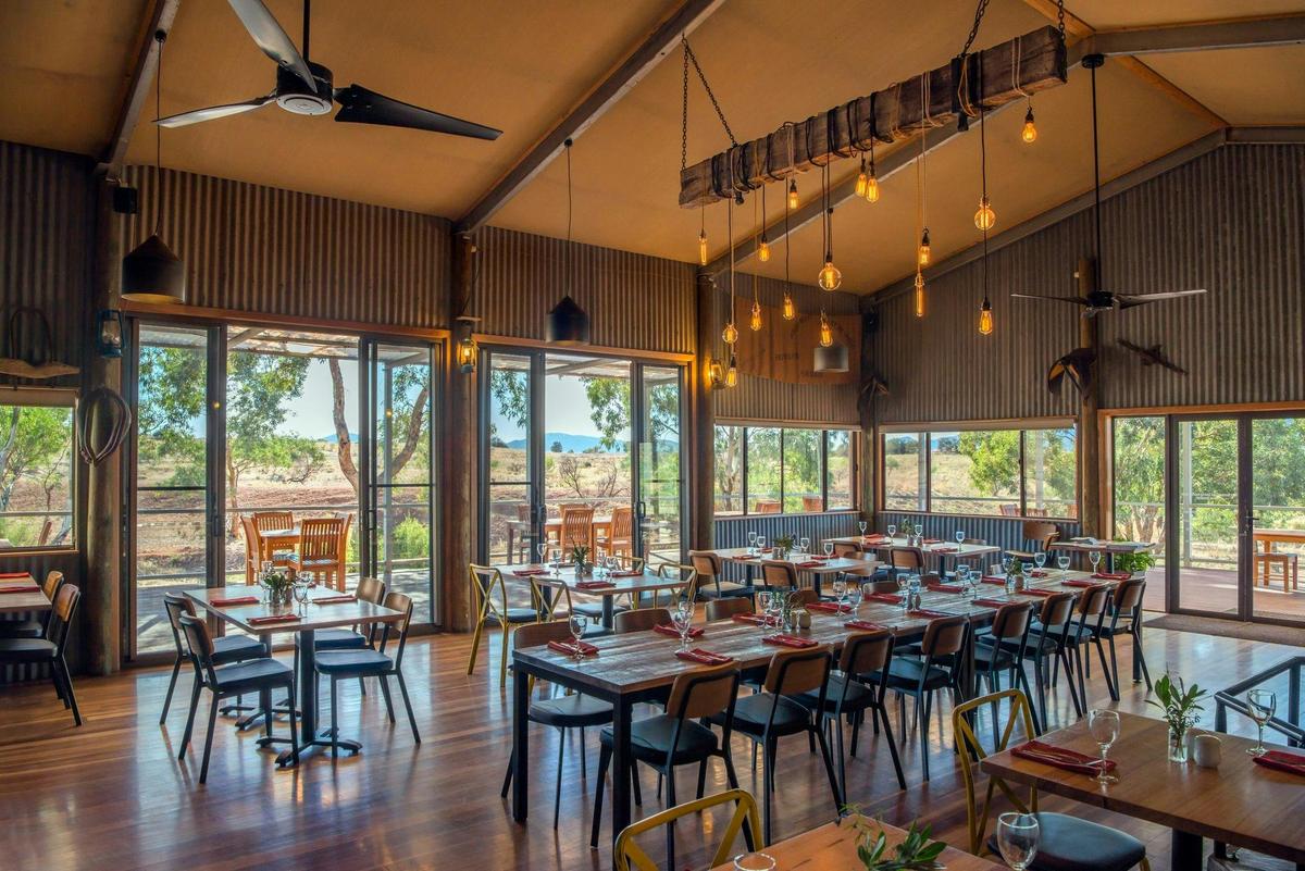 Inside restaurant area of the Woolshed Restaurant