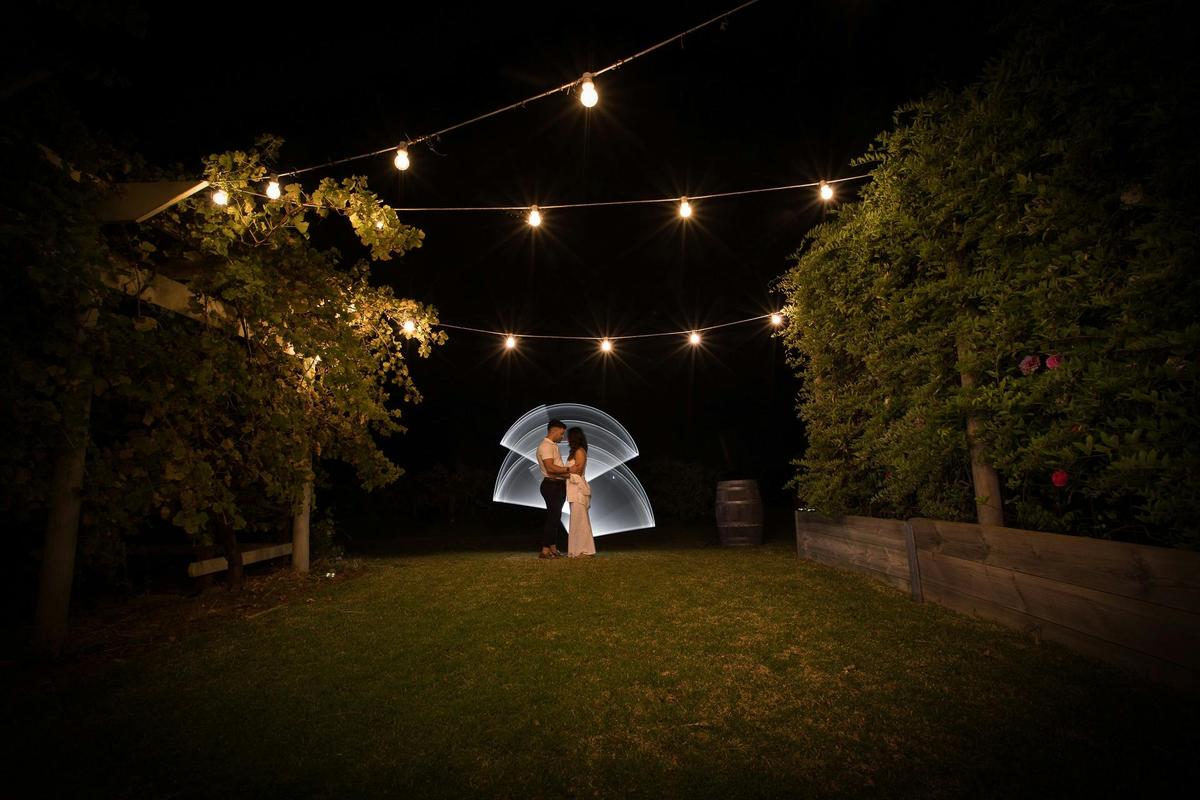 Lawn with Festoon Lights
