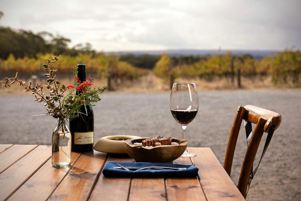 Lunch overlooking the vines