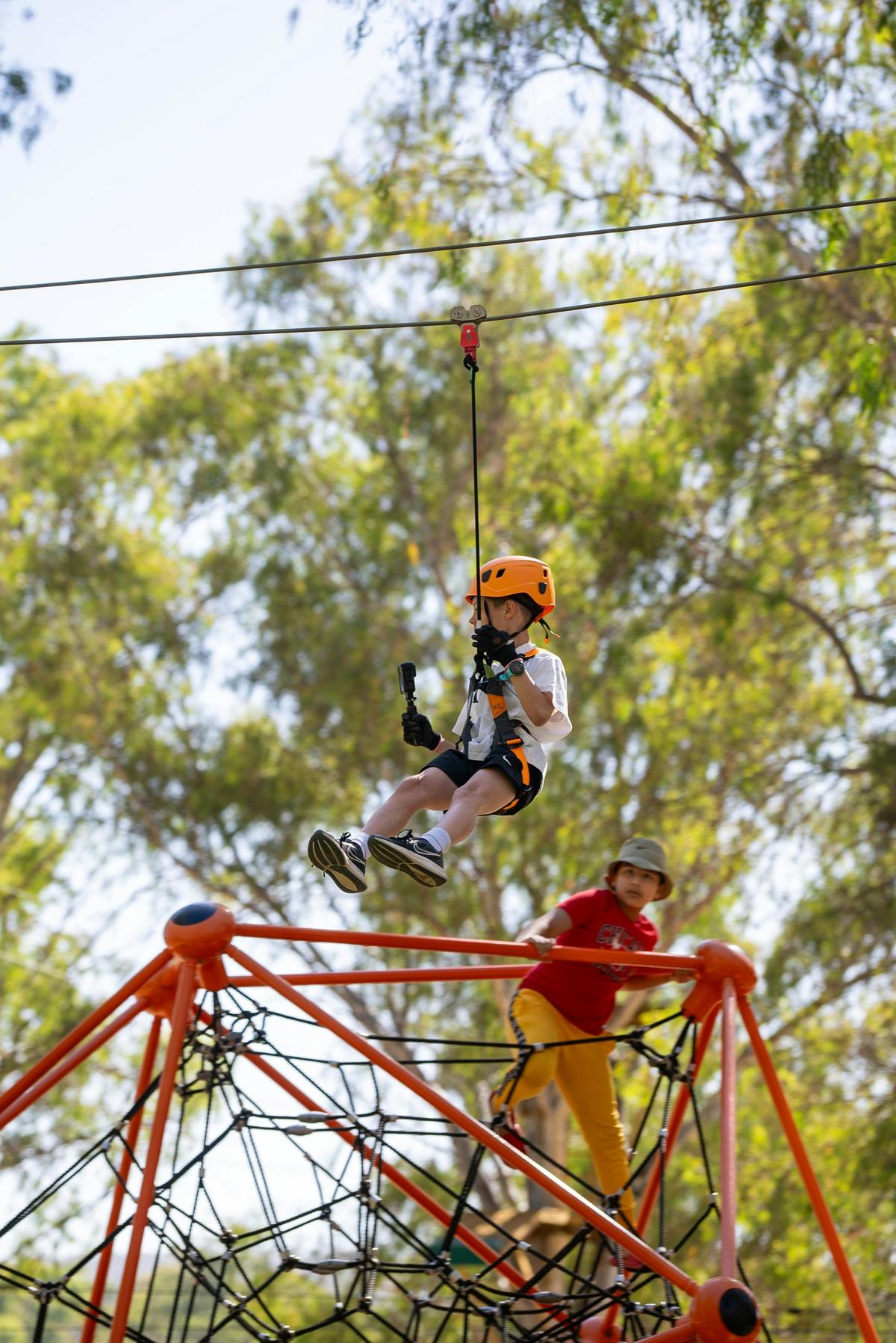 Zipline over Playground