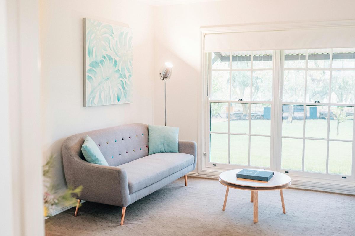 Lounge Room with Orchard View