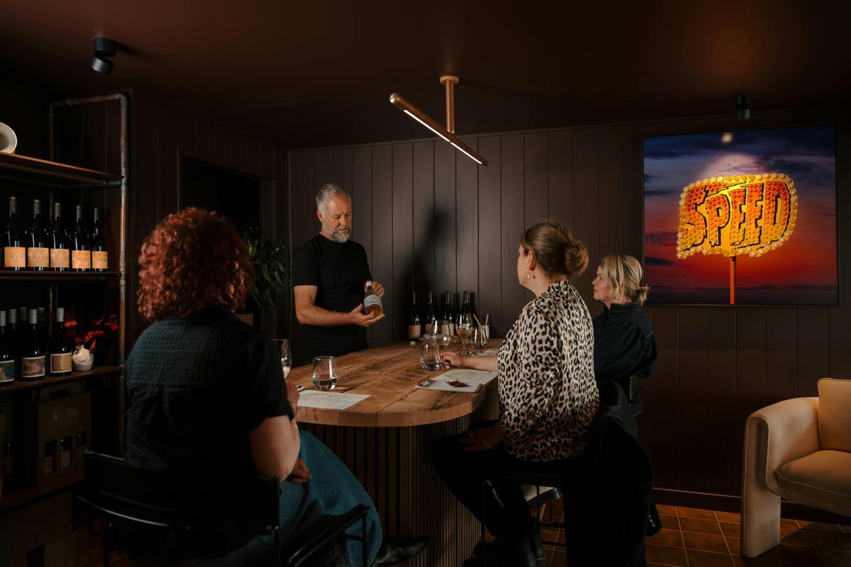 Friends enjoying Wonderground and Mirus boutique cellar door, tasting Wonderground and Mirus Wines