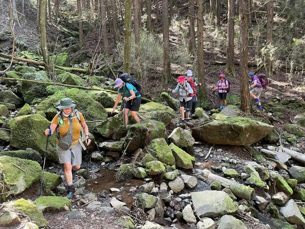 Hikers in rural Japan with Women's Fitness Adventures