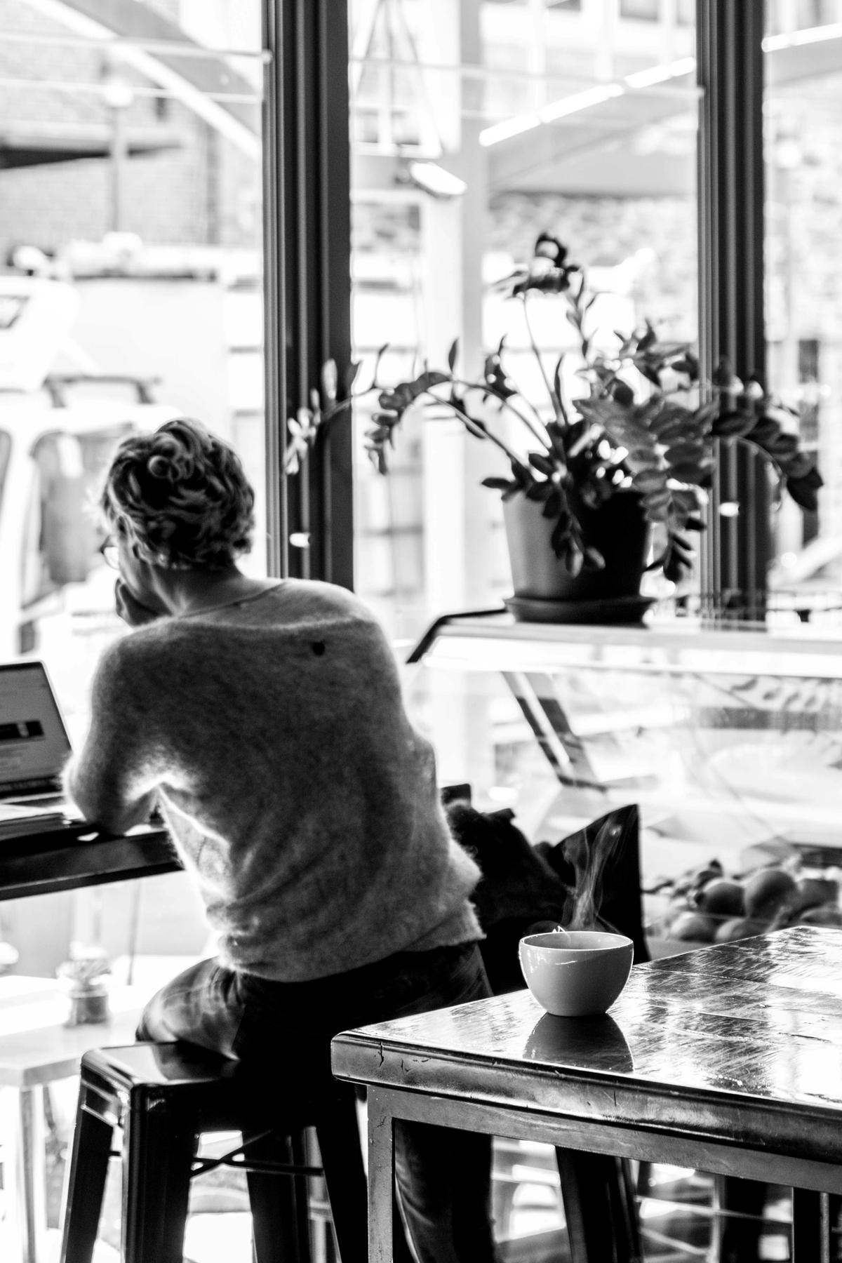 Customer using free wifi