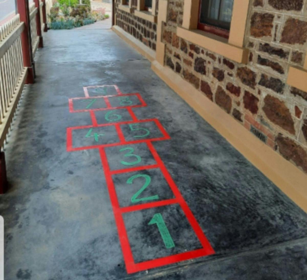 Activities for all ages including Hopscotch, come and give it a go.