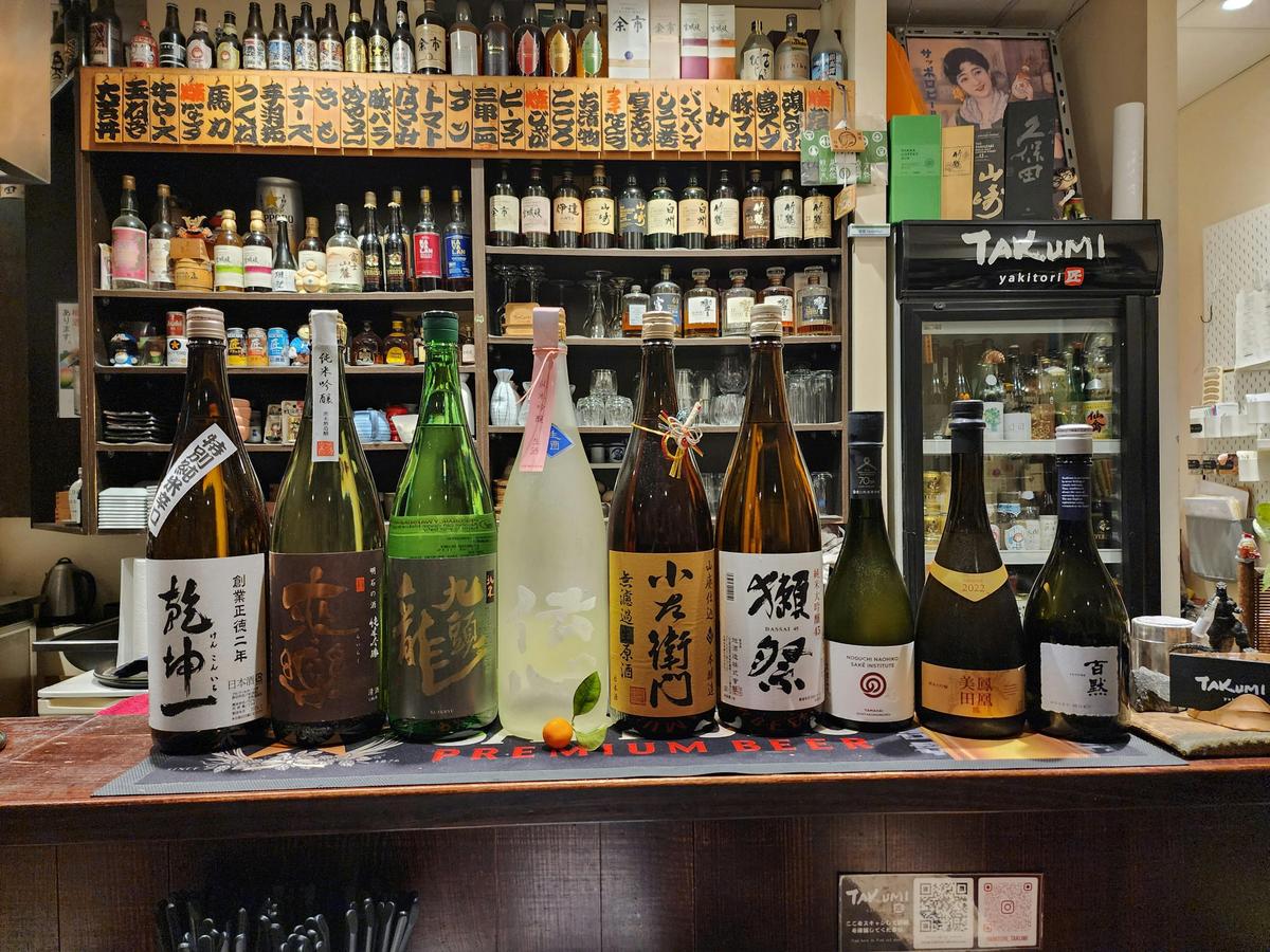 Takumi sake and bar shelves