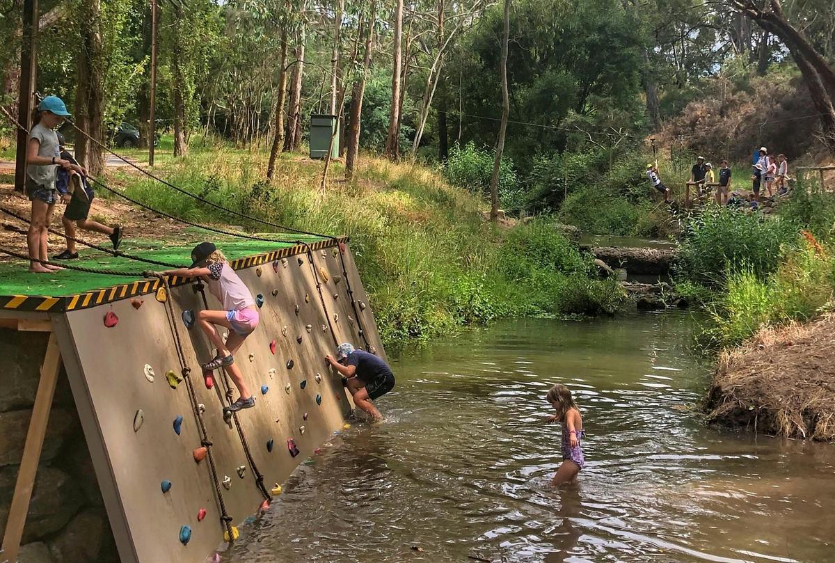 Challenge Hill (creek crossing) at Woodhouse Adventure Park