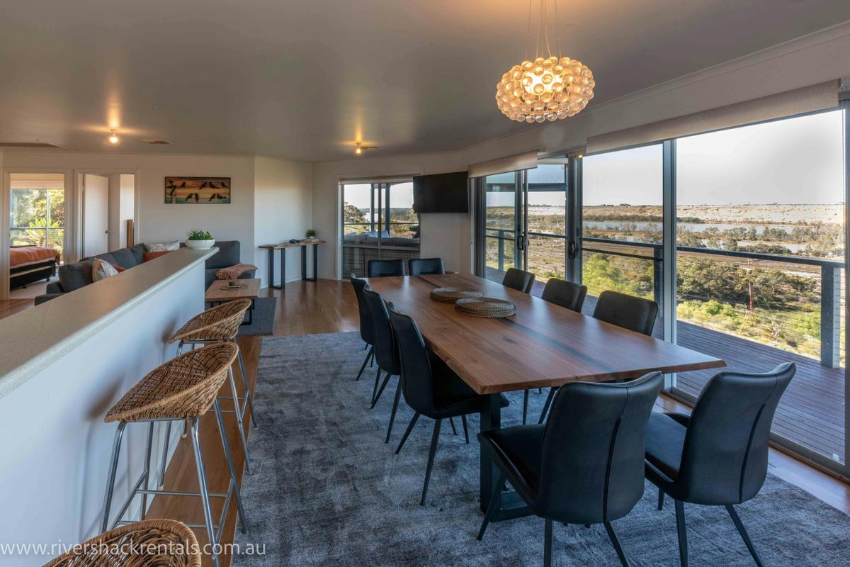 spacious kitchen with views