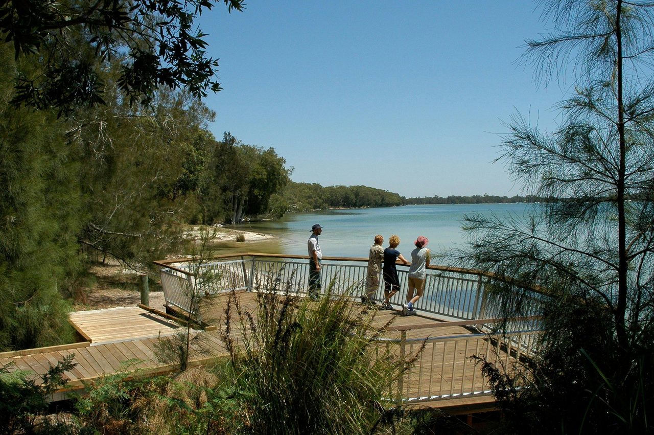Group looking out over viewing deck