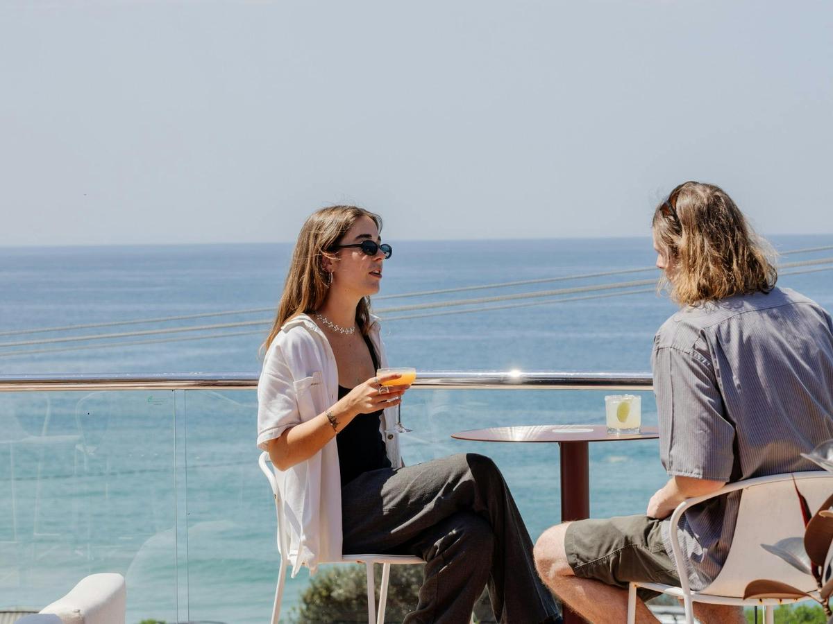 Drinks on the deck at The Beach Hotel