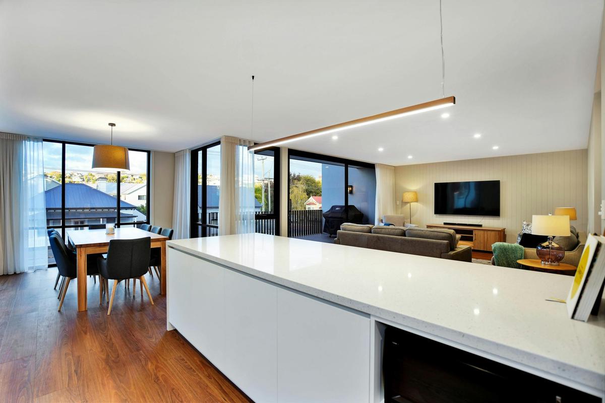 Open-plan kitchen, living, dining