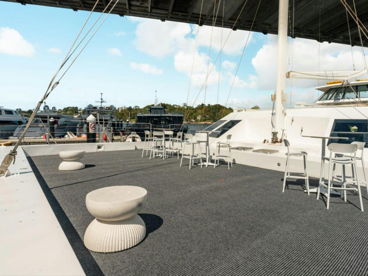 The open front deck aboard Aussie Magic, with plenty of room to relax or dance