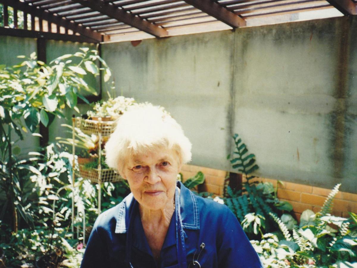 Hazel in the Bush House (Fernery)