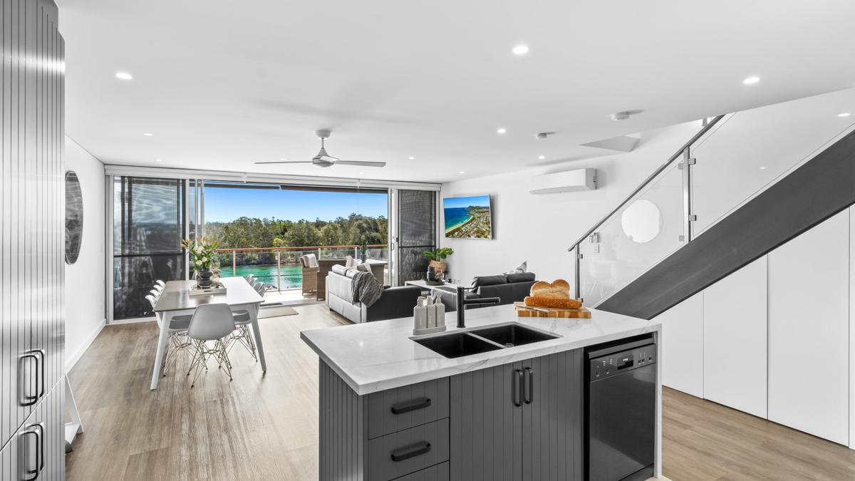 Kitchen, living and dining