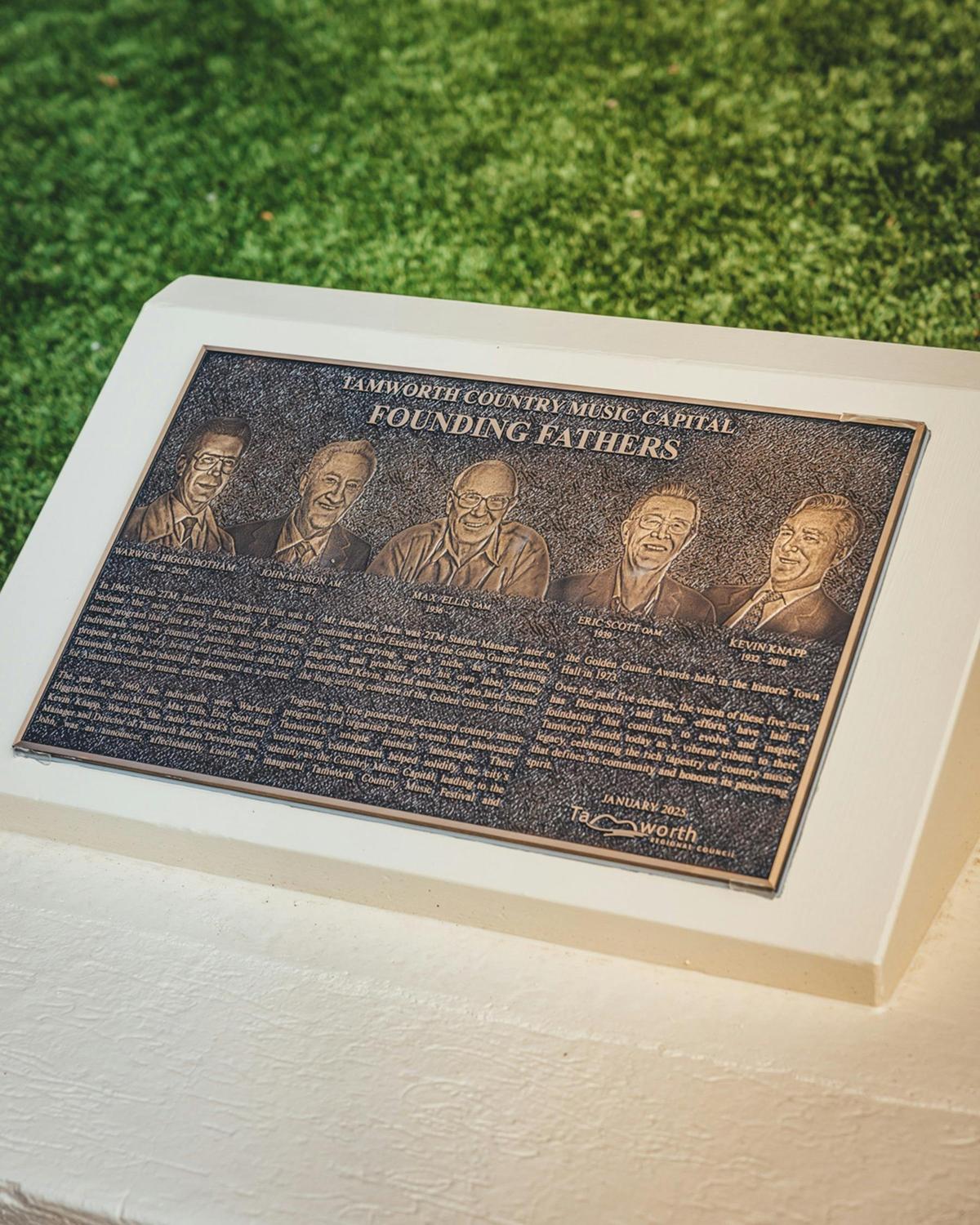 Tamworth Country Music Capital Founding Fathers Bronze Plaque