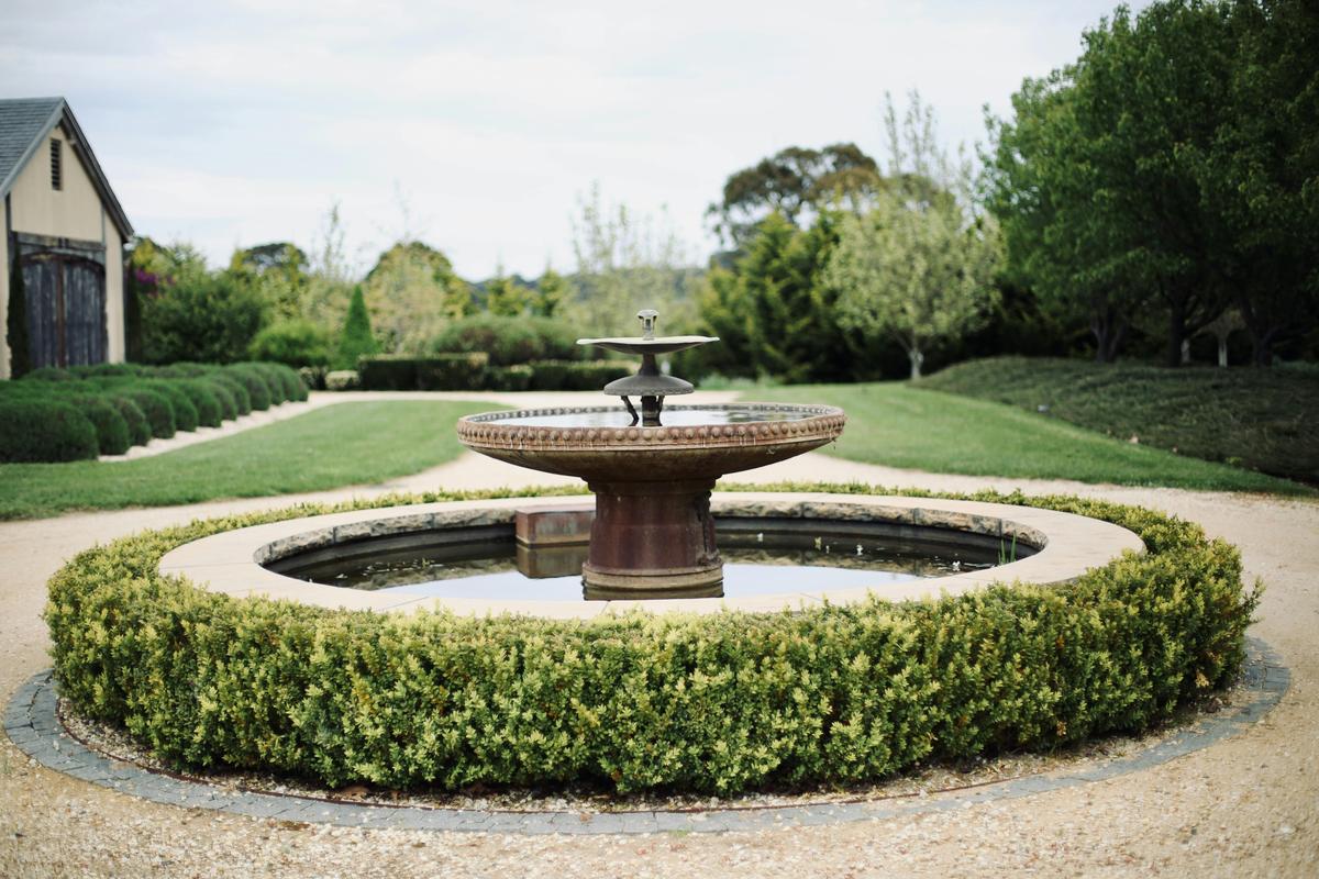Outdoor fountain at The Homestead