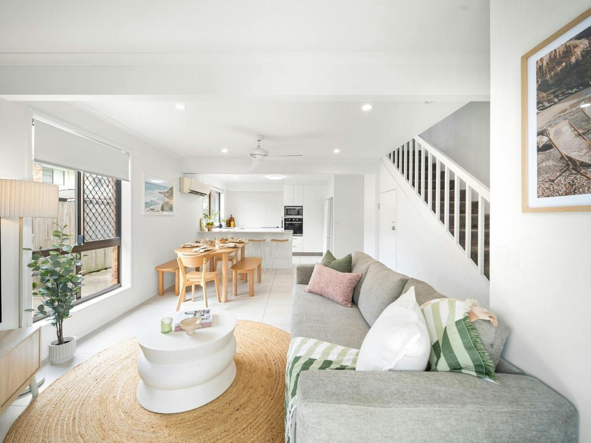 Open plan living, dining and kitchen area
