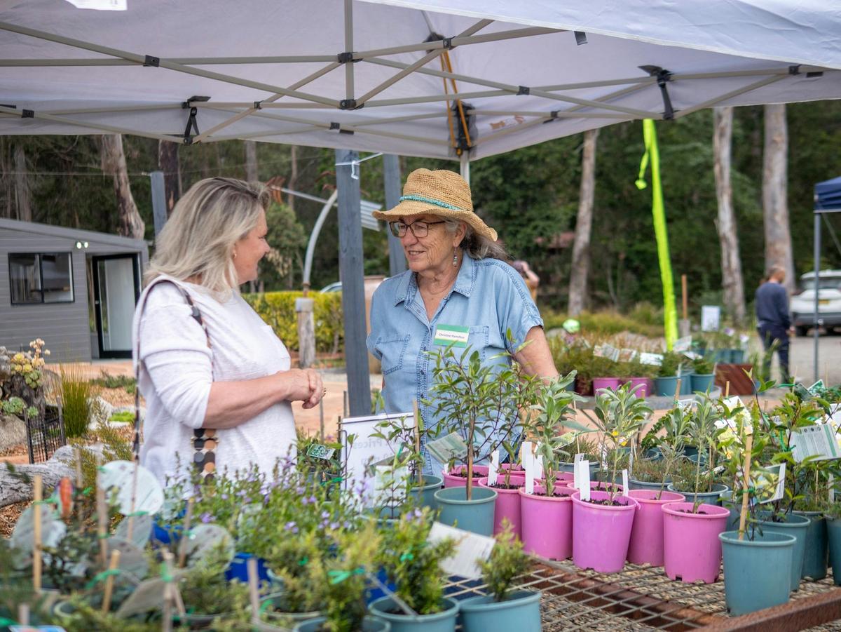 Getting expert tips from our resident grower at today's farm plant sale!