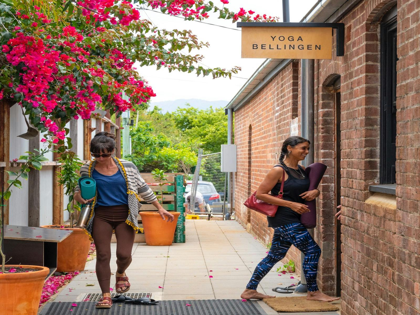 outside the yoga studio