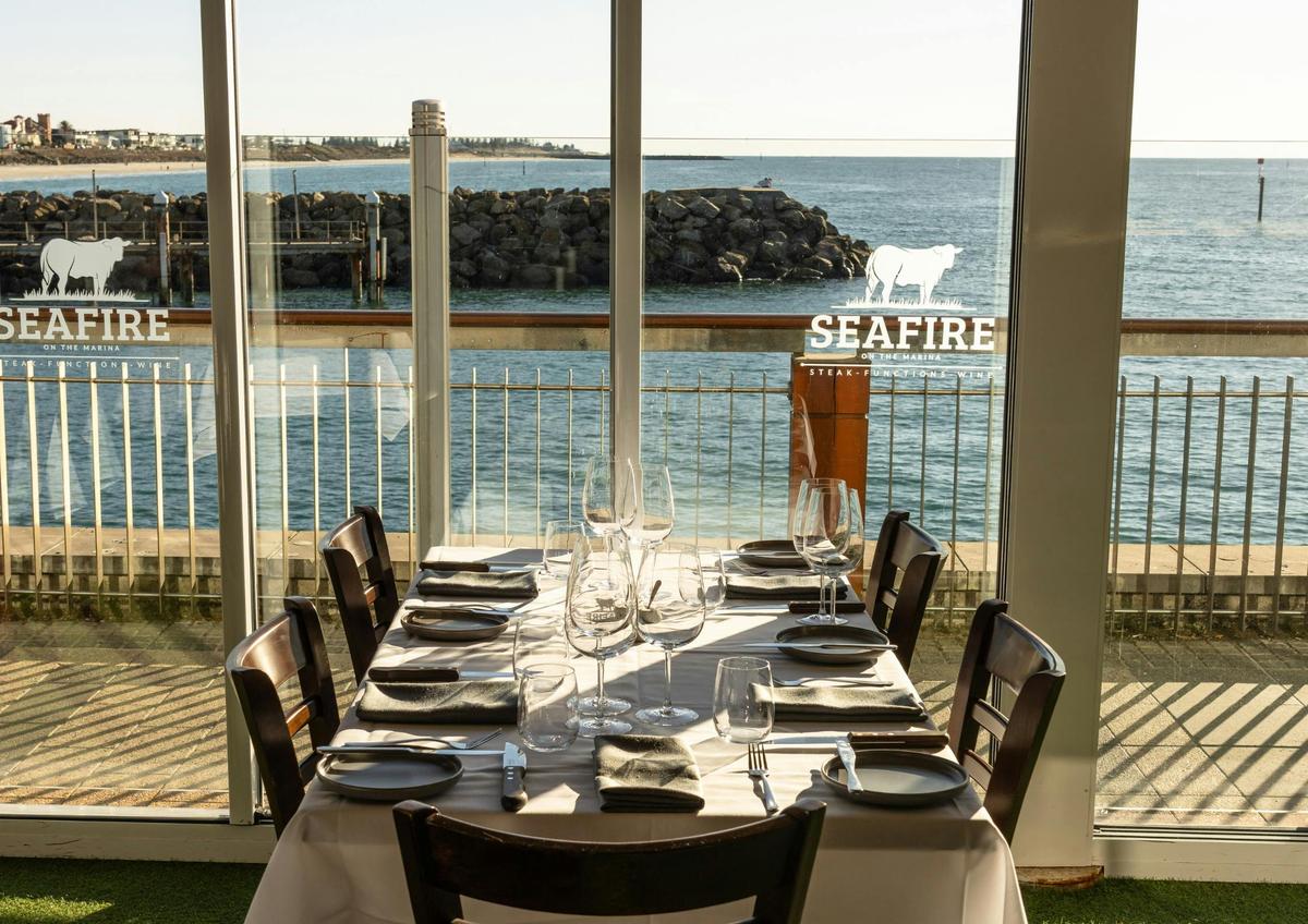 Beachfront views from our terrace space.  European atmosphere at The Marina Pier Glenelg.