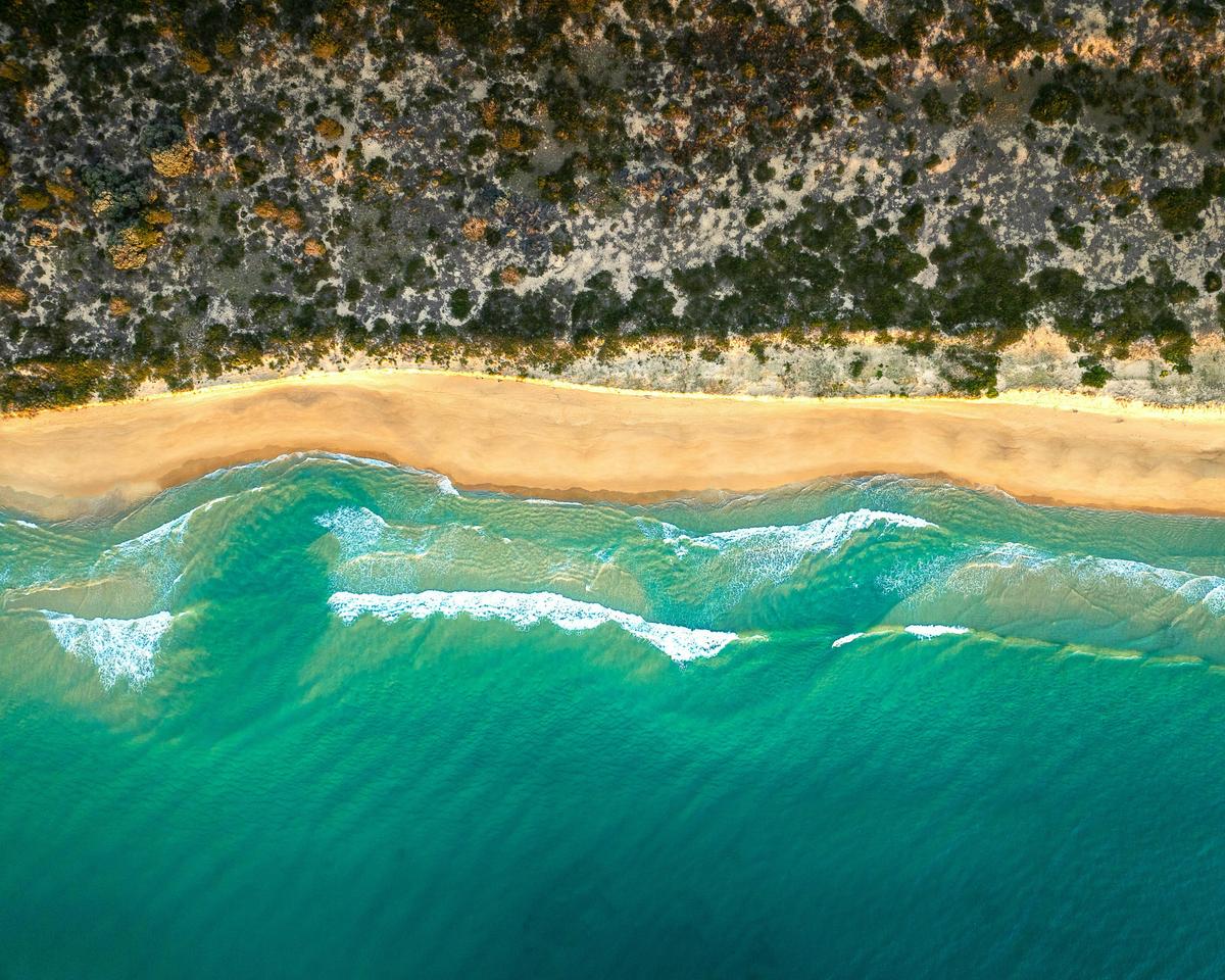 High Tide  Soft Sand Birds Eye View