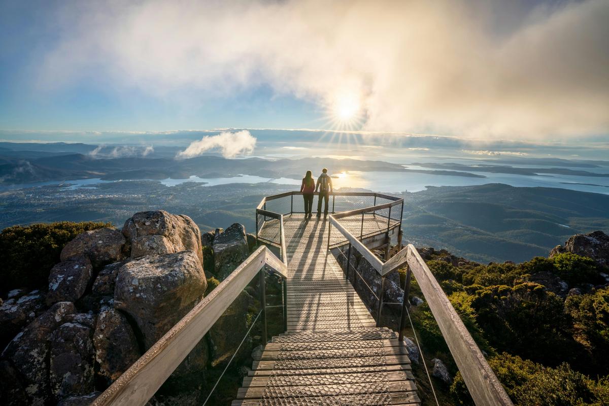 Mt Wellington/Kunanyi - overlooking city of Hobart, visit on your Tasmanian self drive holiday