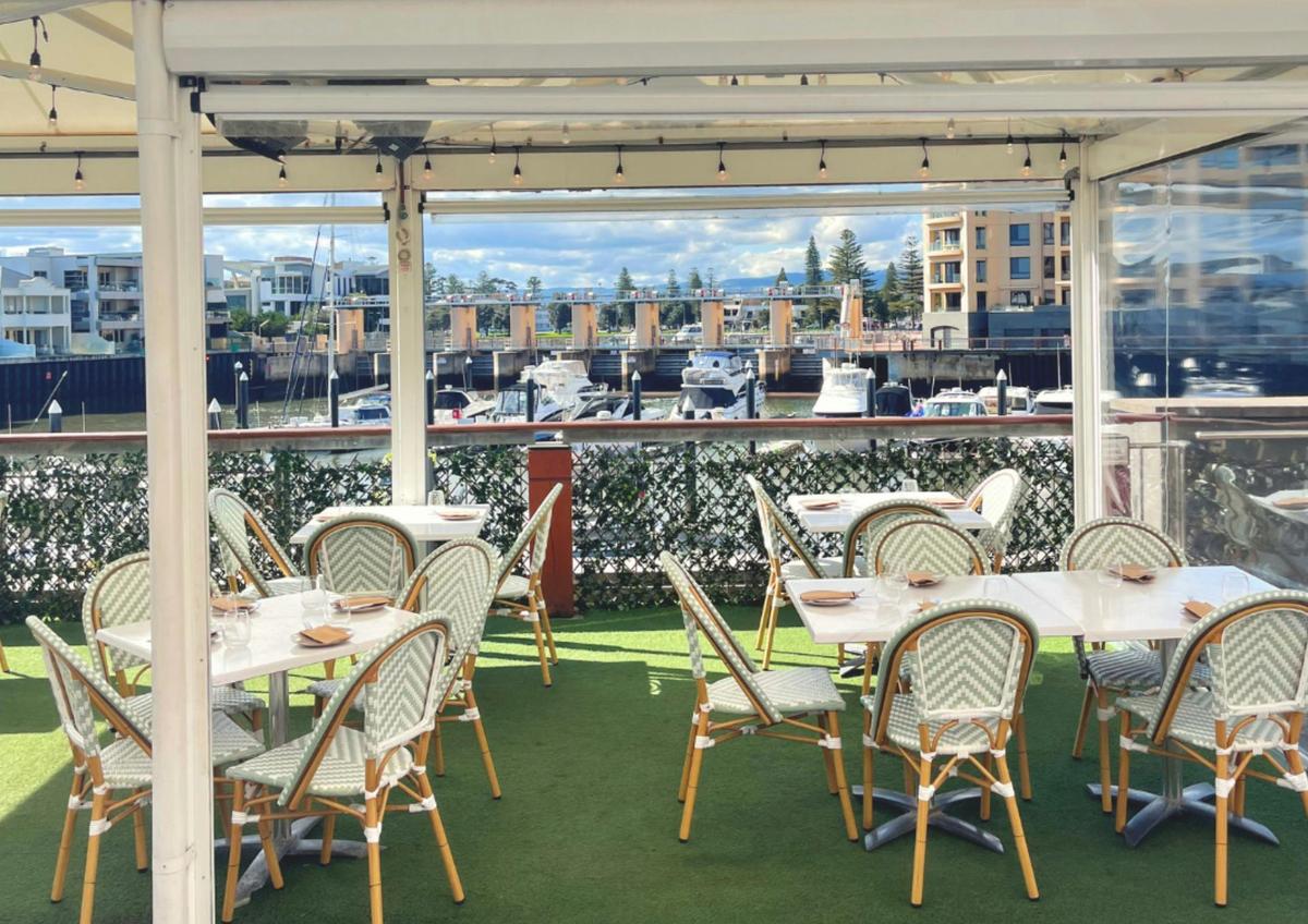 Marina Front Dining The Wharf & Co. Glenelg Beachfront. Outdoor dining beautiful views.