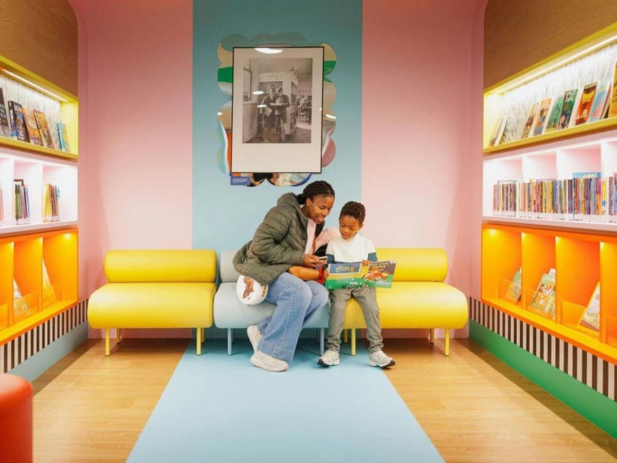 Reading areas between the stacks in Little Library