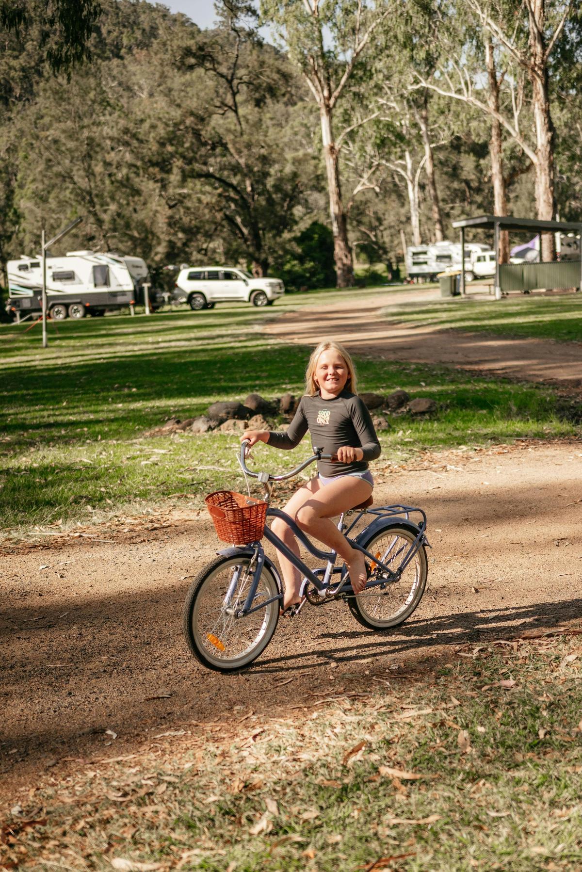 There’s plenty of room for kids to explore at Goomburra Getaway. With quiet campground tracks, open