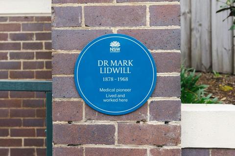 Dr Mark Lidwill Blue Plaque