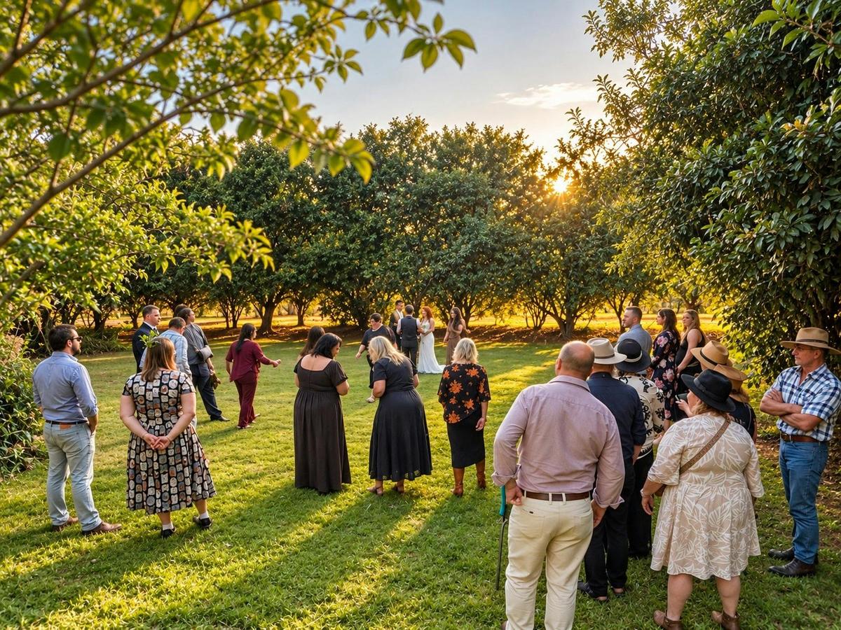 Wedding photos amongst the orchard at Sublime Farm & Brewery.