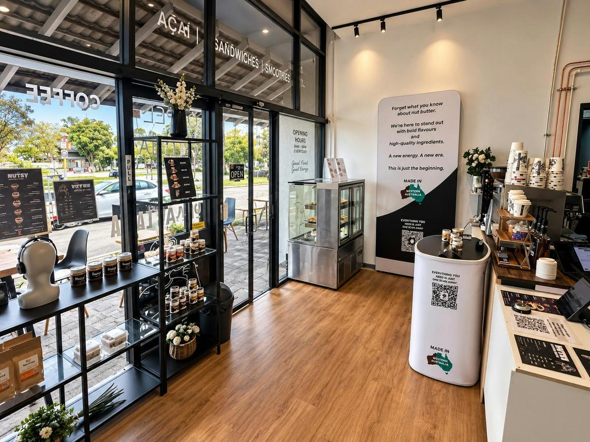 Inside Nutsy Peanut Butter Factory & Café, Middle Swan WA