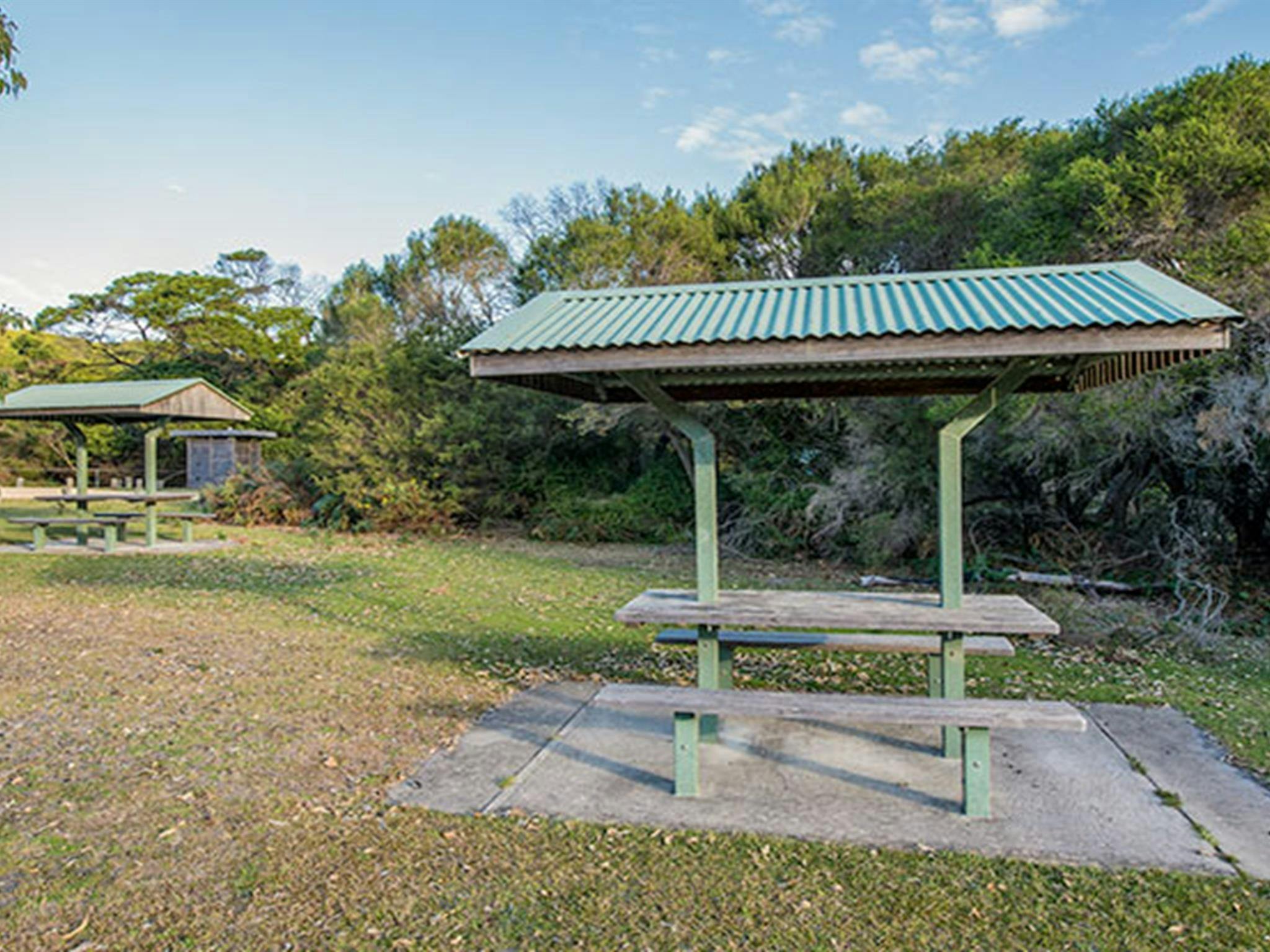 Picnic shelters at Turingal Head picnic area in Bournda National Park. Photo: John Spencer/DPIE