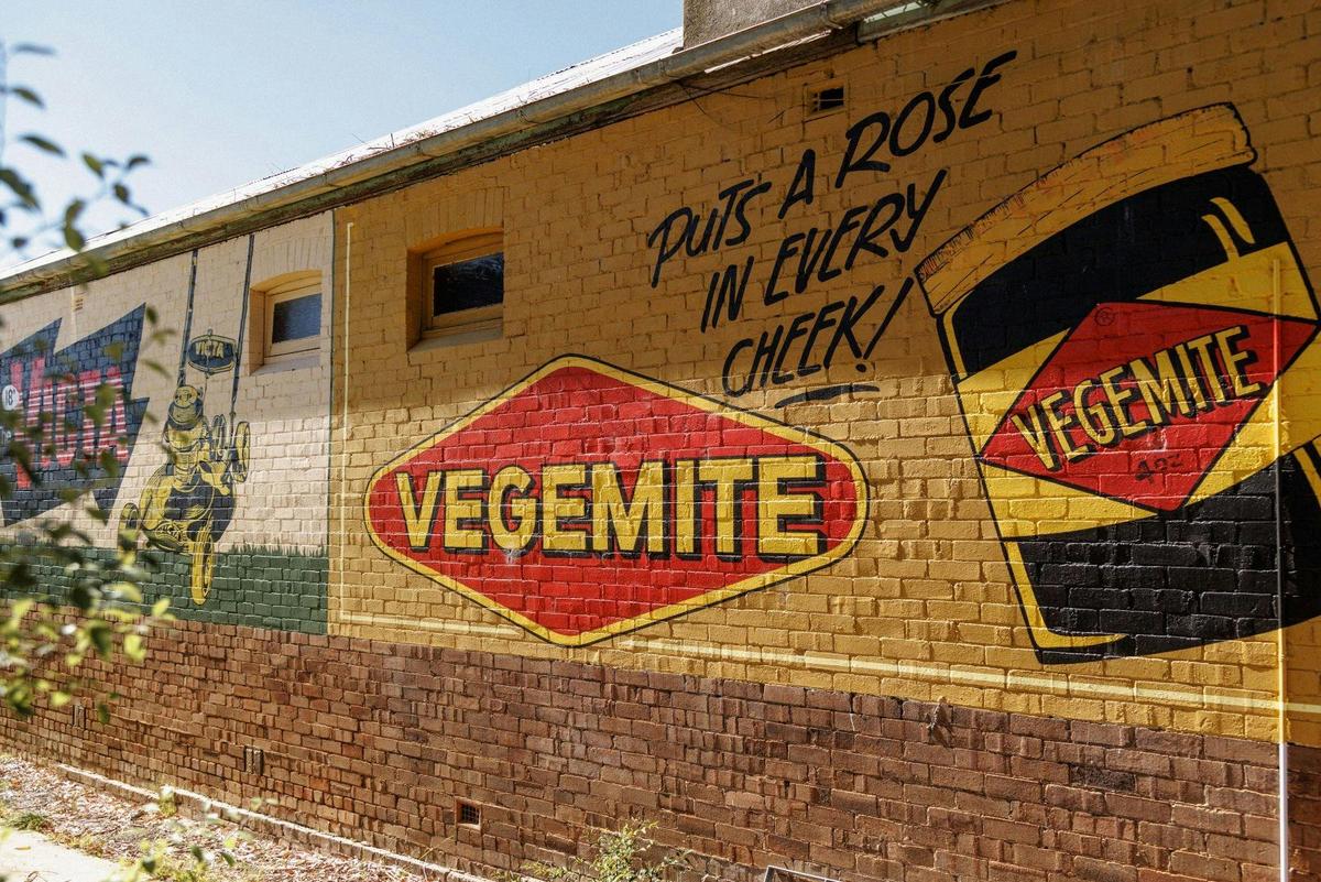 Vegemite Handpainted sign in Portland NSW