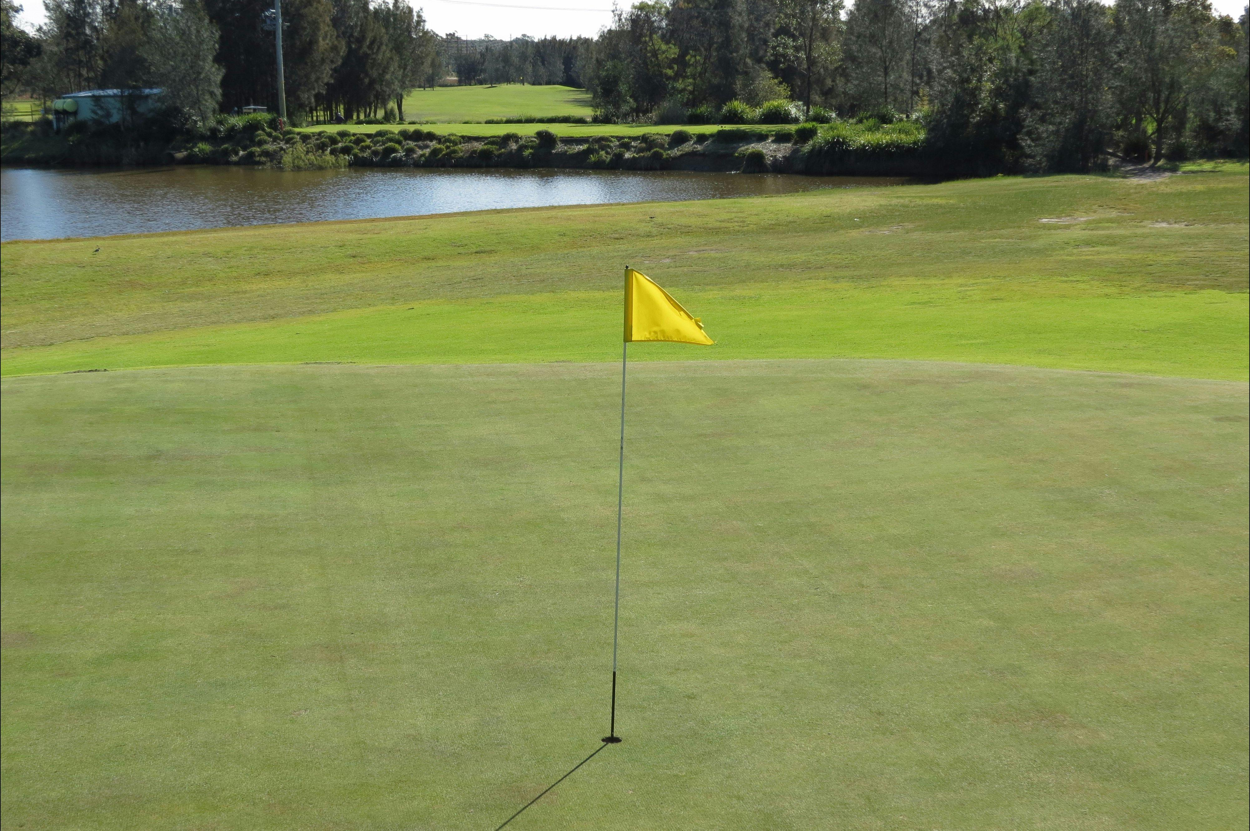 Looking back on hole two