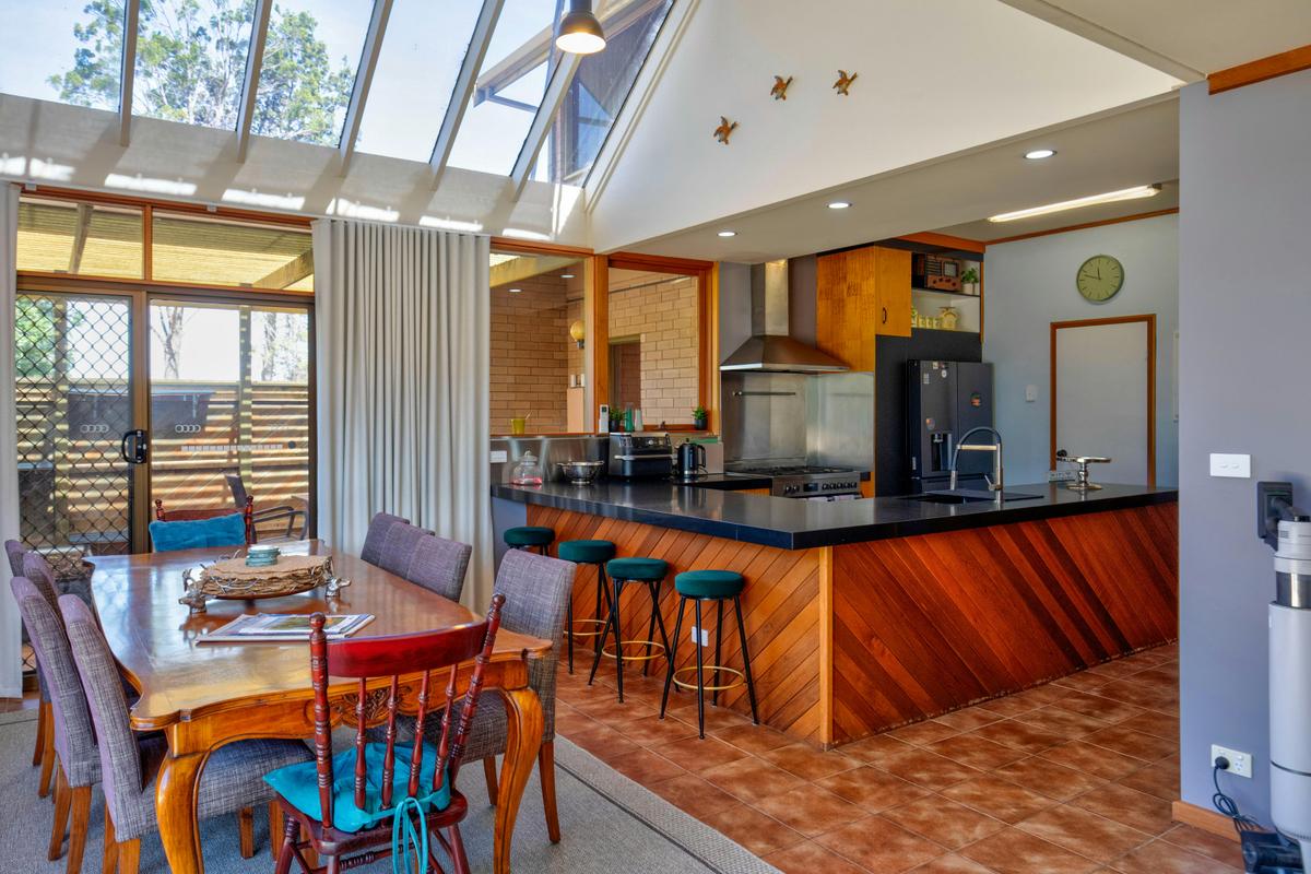Kitchen, dining and out door area
