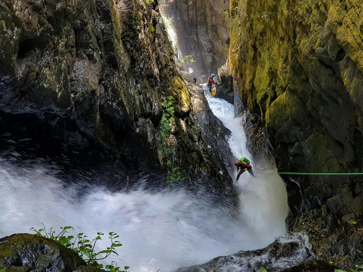 Descending through the remote Urumbilum River canyon on the Coffs Coast.