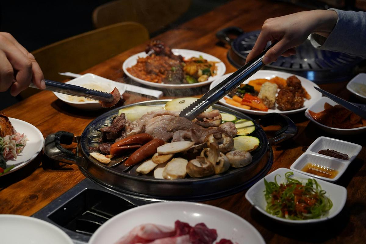 Korean BBQ grilling at Butchers Buffet