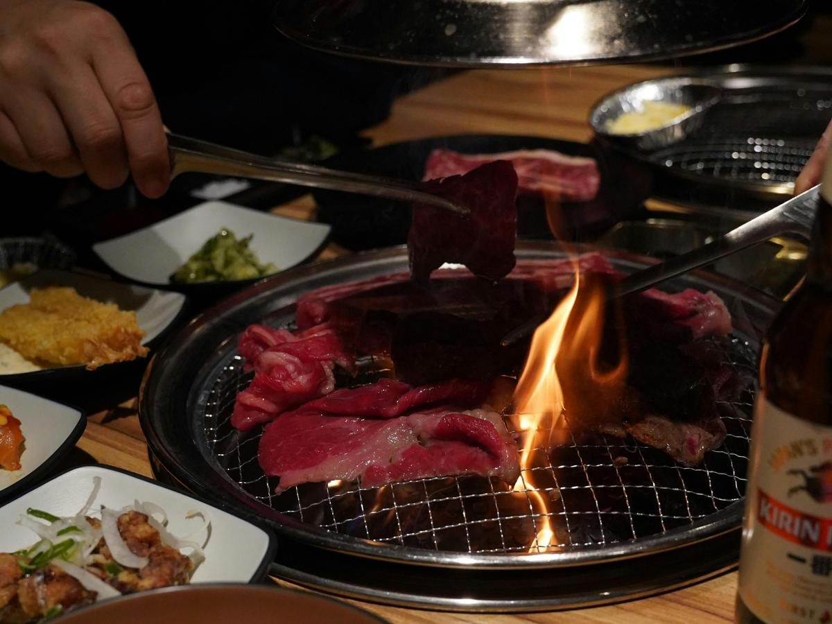 Japanese BBQ grilling at Gyuniku Buffet