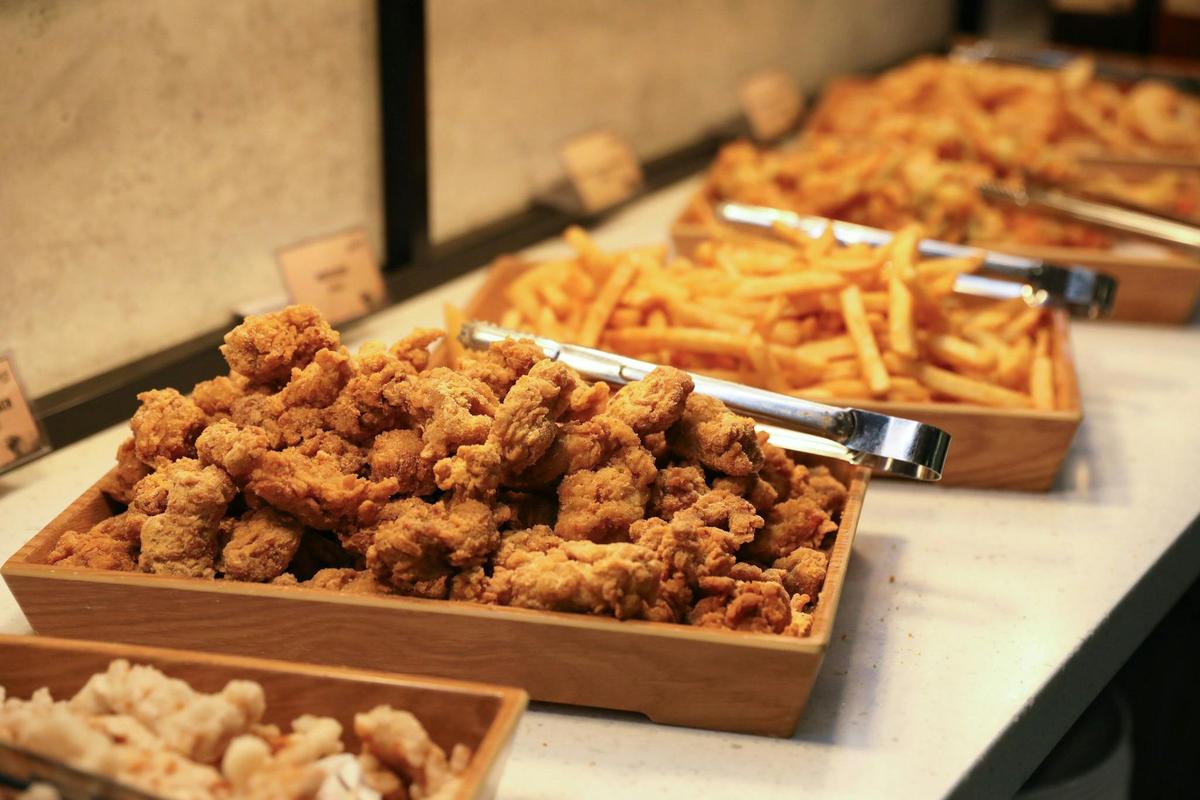 Hot food selection at Butchers Buffet