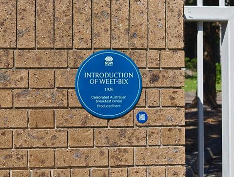 The Introduction of Weet-Bix Blue Plaque