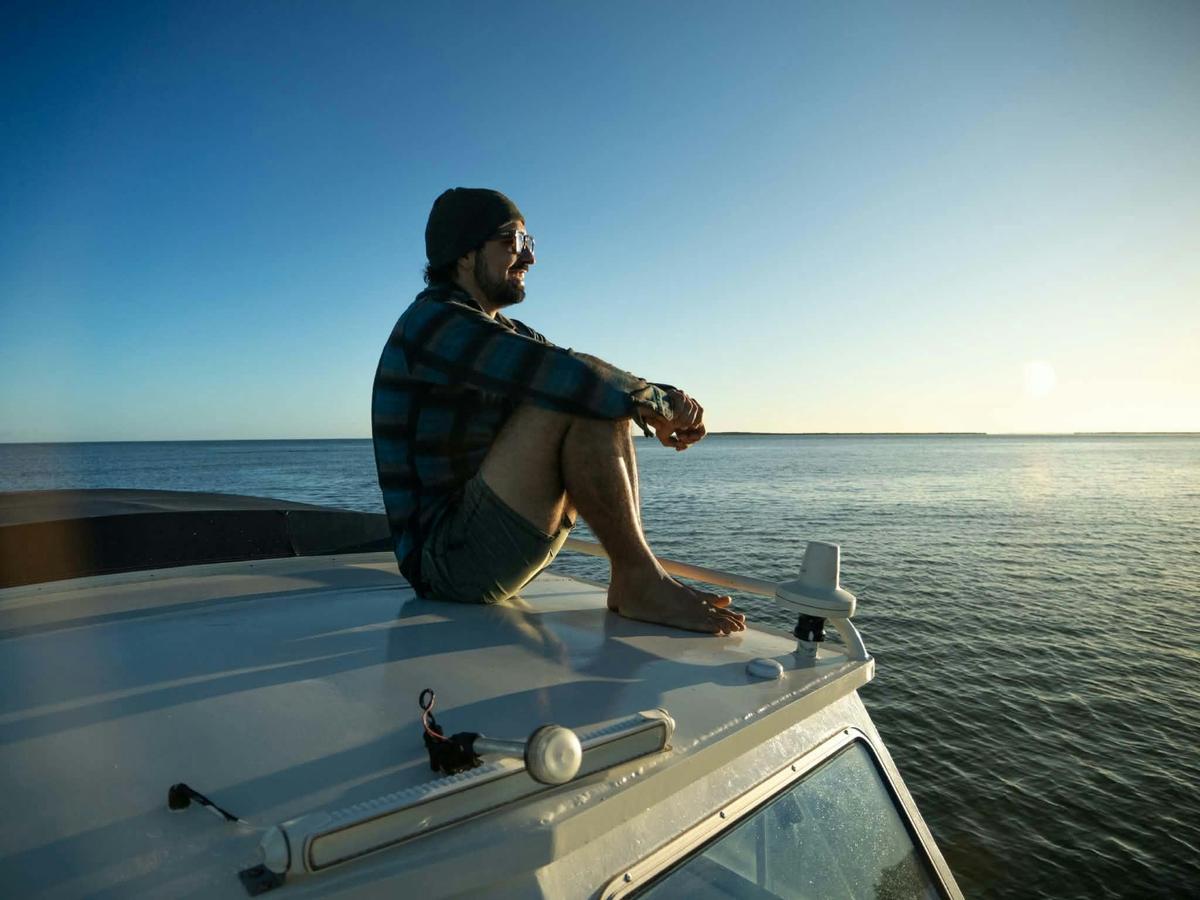 Enjoying sunset on the gulf