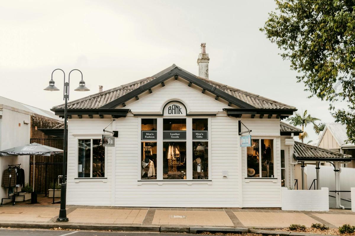 Caption: Bolt + Buckle Alstonville, in the restored original bank building on Main Street