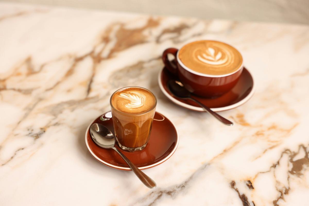 Latte and Flat white coffee