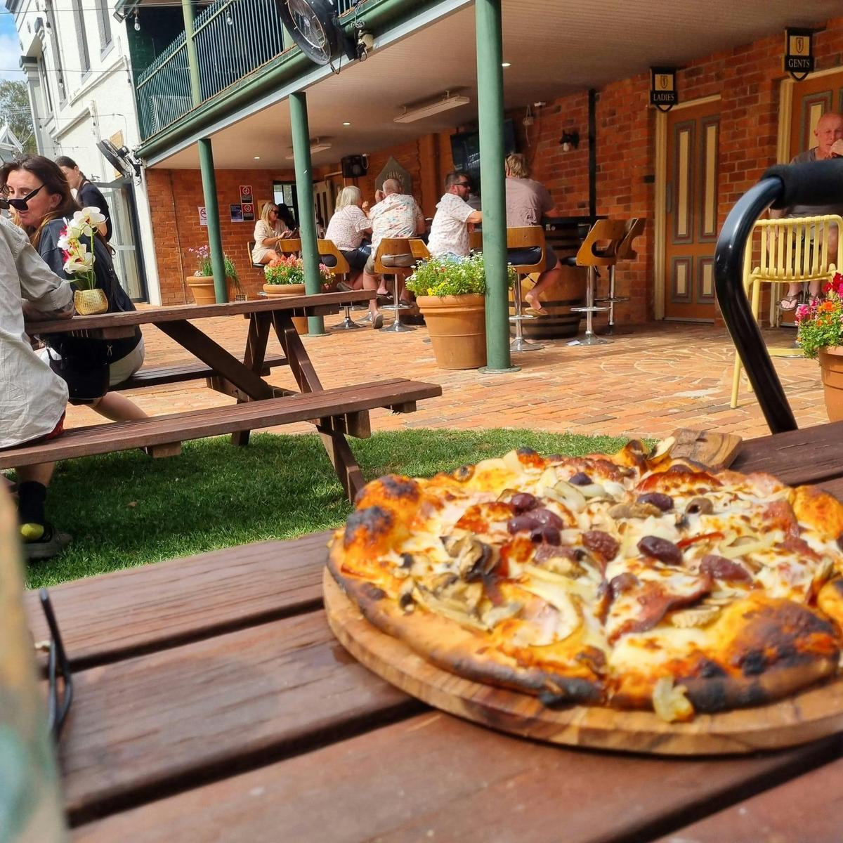 Pizza lunch in our Beer Garden